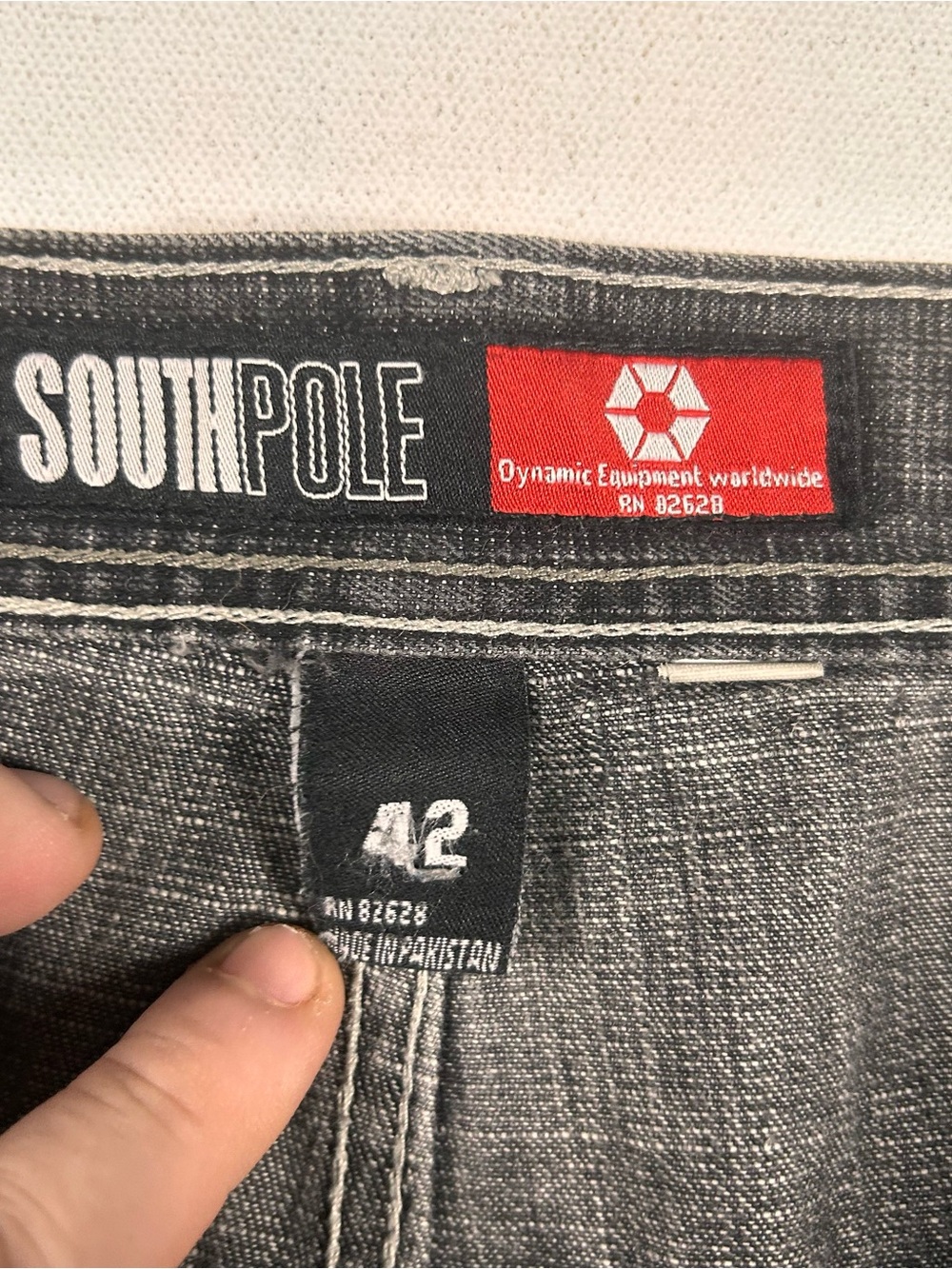 Baggy Southpole Denim Jeans RN82628 Y2K Skater Vintage 42 Fits: 44 X 33 Black - Picture 5 of 10